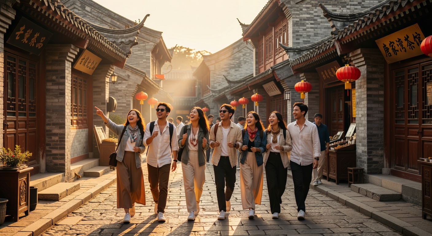 朋友喺唐家灣古鎮行街，慢活氣氛一流